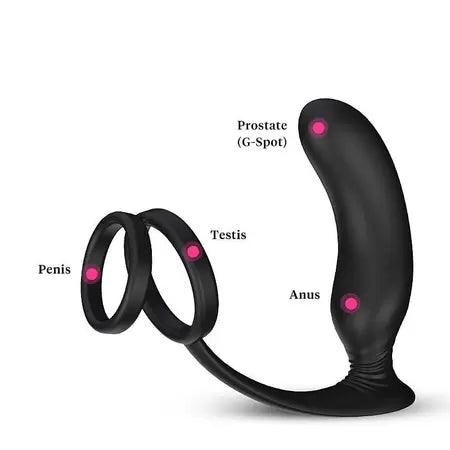 Vibrador de Próstata com Anel Peniano - Recarregável - Lanco - S-Hande - My Secret