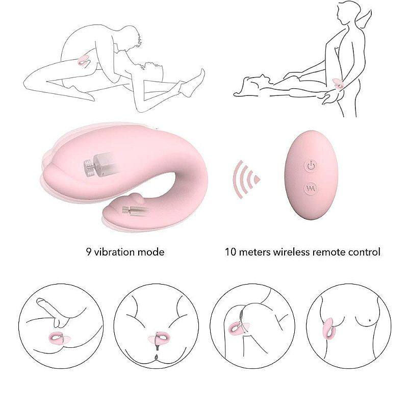 Vibrador de Casal Golfinho Recarregável Com controle - My Secret