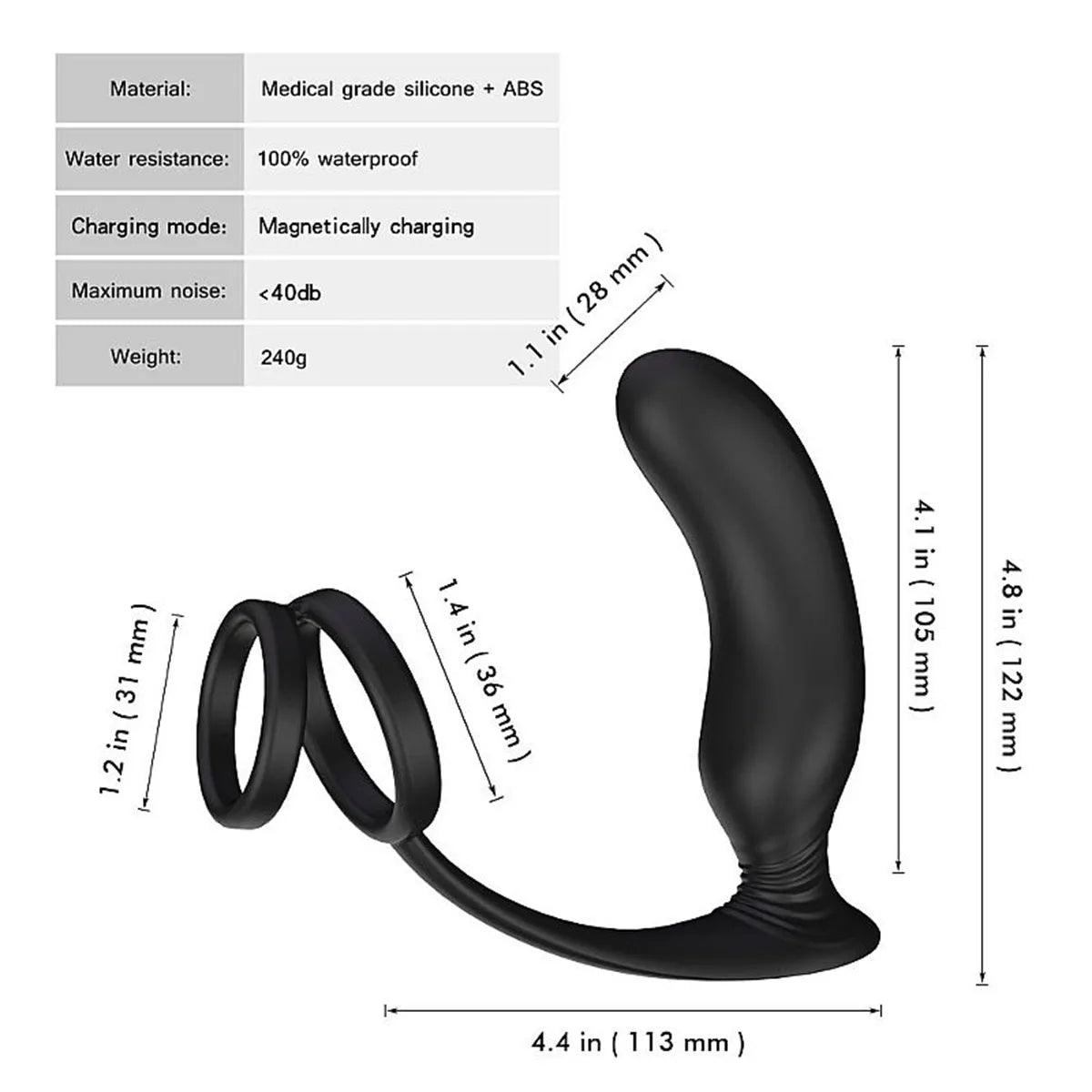 Vibrador de Próstata com Anel Peniano - Recarregável - Lanco - S-Hande - My Secret