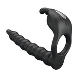 Anel peniano Blackney com plug anal escalonado e 7 modos de vibração