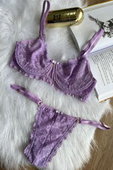 Conjunto Helena rosa em tule sem bojo com calcinha regulável
