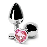 Plug anal em aço inox com joia decorativa tamanho P