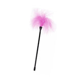 Pluma sensorial rosa para carícias com aproximadamente 32 cm
