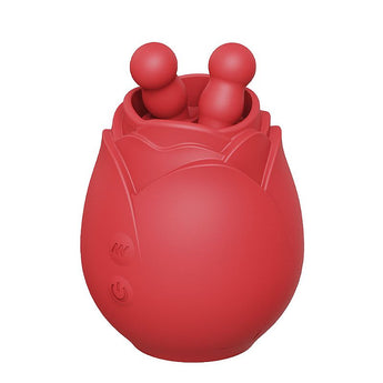 Rosa estimuladora de clitóris recarregável com 10 modos de pulsação