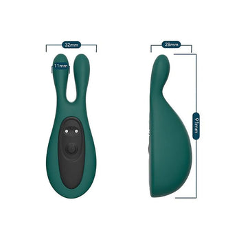 Vibrador Coelho Verde para ponto G e clitóris com 9 modos de vibração