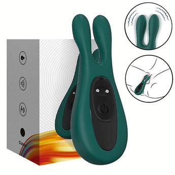 Vibrador Coelho Verde para ponto G e clitóris com 9 modos de vibração