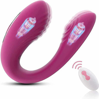 Vibrador para casal Pink recarregável com estimulador clitoriano