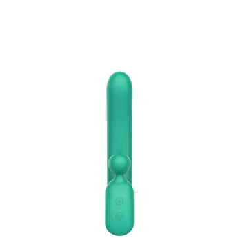Vibrador recarregável para ponto G com estimulador clitoriano e encaixe para os dedos