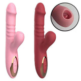 Vibrador Rabbit com língua estimuladora, movimento vai e vem e estimulação do ponto G