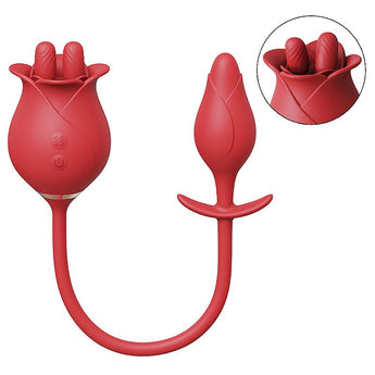 Vibrador Rosa com língua estimuladora para clitóris e ponto G