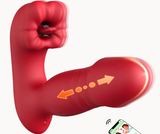 Vibrador vai e vem com boca estimuladora e controle por aplicativo