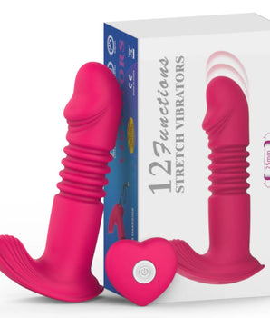 Vibrador Duplo com Vai e Vem e Equenta Controle Remoto 12 Modos
