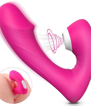 Vibrador e Sugador de  Clitóris e Ponto G - Gray Recarregável com 9 modos de Vibração
