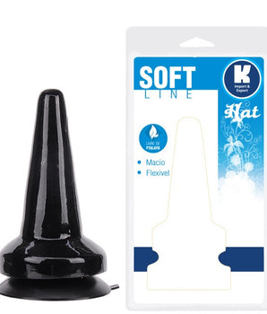 Plug Anal em Silicone com ventosa 14cm - Preto