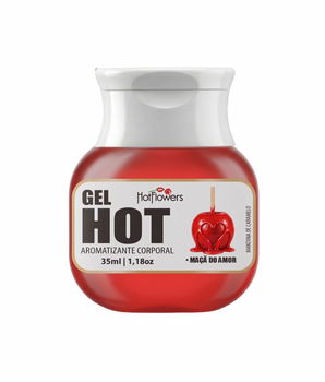 Gel Aromatizante Maça do Amor com Efeito de Aquecimento 35 ml – Hot Flowers