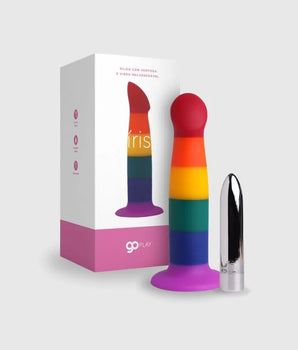 Dildo íris com ventosa e vibro recarregável