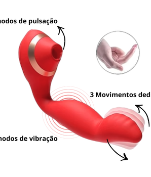 Vibrador com Sucção e Dedilhar - Ponto G