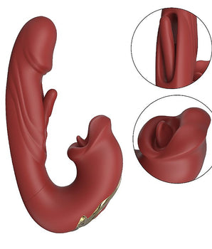 Vibrador de Ponto G e Clitóris com Boca e Dedilhar / Slap - ALWUP
