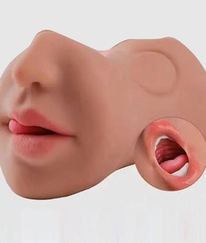 Masturbador com Boca Vagina e Ânus - Silicone maleável - com texturas internas