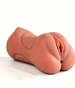 Masturbador com Boca Vagina e Ânus - Silicone maleável - com texturas internas
