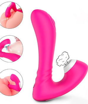 Vibrador e Sugador de Clitóris e Ponto G - Gray Recarregável com 9 modos de Vibração