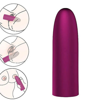Vibrador Bullet Formato de Bala Recarregável - 10 Modos de Vibração