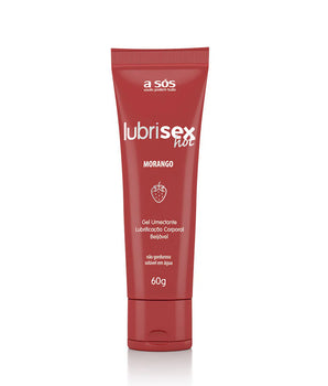 Gel Lubrificante Beijável Lubrisex Morango Hot - 60g