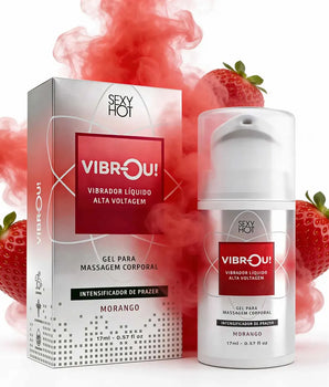 Vibrou! Gel Vibrador Liquido Lubrificante Sabor Morango 17ml