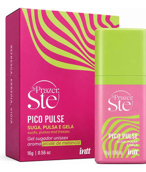 Gel de Massagem INTT Pico Pulse Picolé de Melancia com Efeito Sensorial de Vibração e Sucção