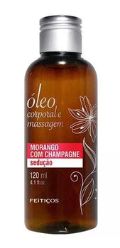 Óleo Corporal E Massagem Morango Com Champagne Sedução 120Ml - Feiticos Aromaticos - My Secret