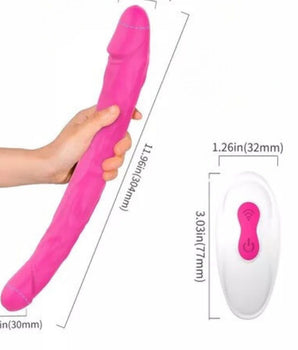 Vibrador Duplo Dildo em Silicone 35cm x 3,5cm 9 Intensidades Recarregável - King 3-RTC