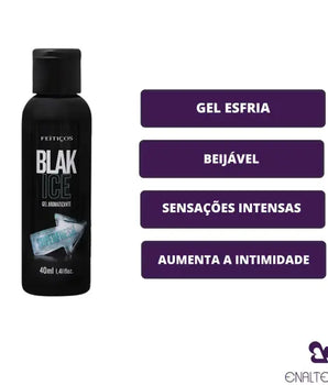 Gel Beijável Corporal e Íntimo Black Ice Sexy Hot 60g com efeito refrescante