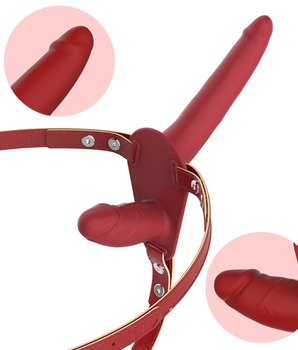 Cinta com Prótese Dupla para Inversão BDSM Vermelha