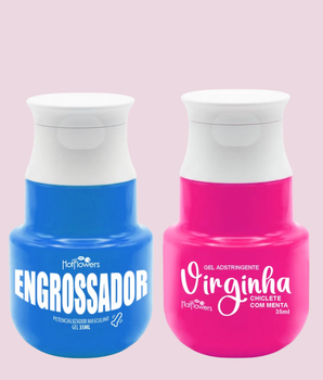 Kit Juntos - Gel Excitante Engrossador Masculino + Gel Adstringente Feminino Virginha