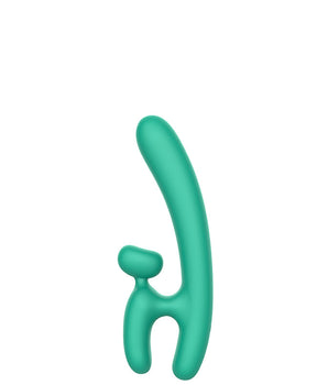 Vibrador Recarregável com Estimulador Clitoriano e Encaixe na Base para os Dedos 18,9×6,2×3 cm Diâmetro