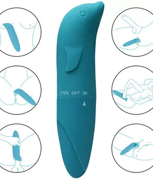 Vibrador golfinho rosa multivelocidade para estimulação externa.