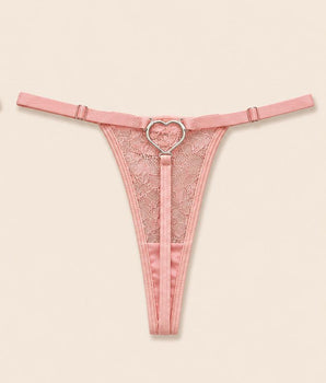 Calcinha Fio em Renda com Detalhe de Coração