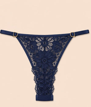 Calcinha de Renda Rosa com Regulagem Lateral