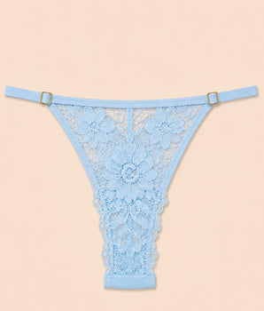 Calcinha de Renda Rosa com Regulagem Lateral