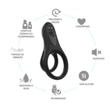 Anel peniano duplo com vibrador recarregável para casais
