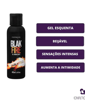 Blak Fire Gel Beijável Efeito Quente Feitiços 40ml