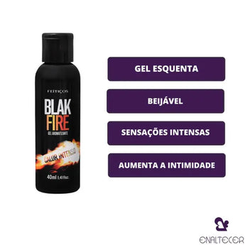 Blak Fire Gel Beijável Efeito Quente Feitiços 40ml