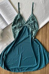 Camisola Laís Verde Ibiza em liganete com renda no busto