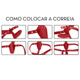 Cinta ajustável com prótese dupla vermelha