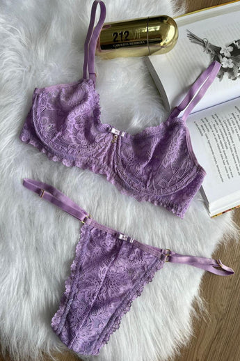 Conjunto Helena rosa em tule sem bojo com calcinha regulável