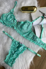 Conjunto Helena rosa em tule sem bojo com calcinha regulável