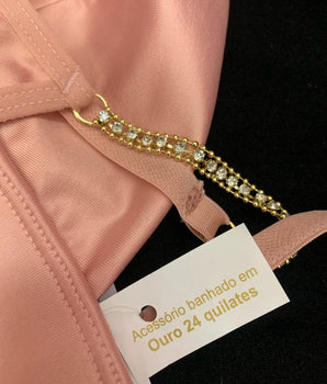 Conjunto Laura em cirrê com blusa de tule 