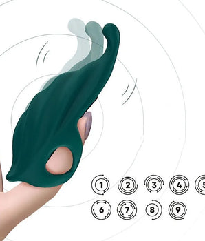 Dedeira vibratória recarregável em silicone com 9 modos de vibração