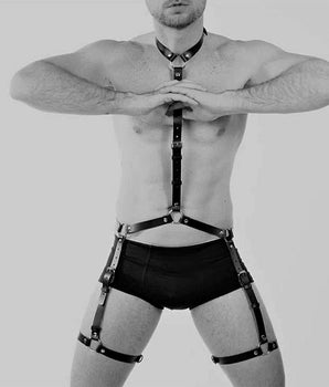 Harness masculino ajustável para prótese com cintas reguláveis