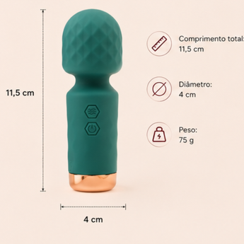 Mini Varinha Mágica Hero com 10 vibrações em silicone